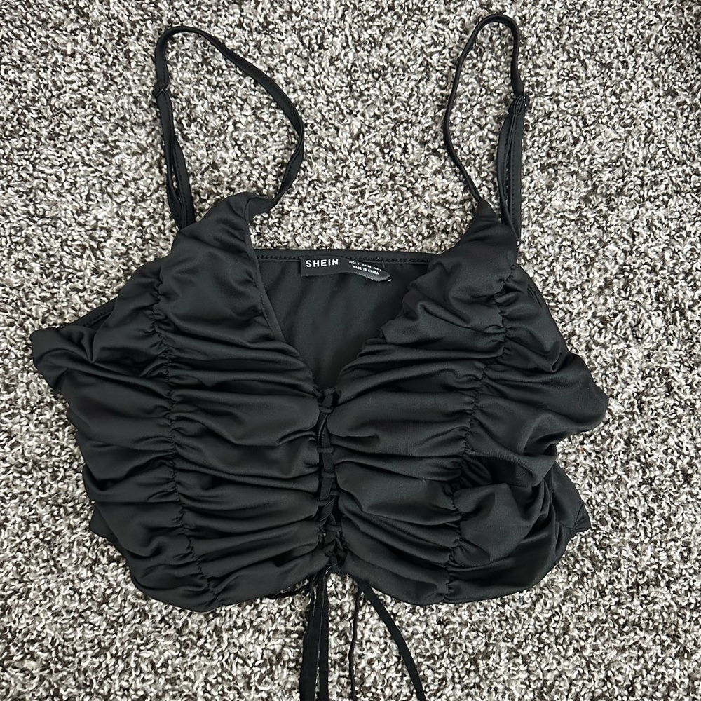 Sexy night out Lace up front cami top in black. Size Small.Used once